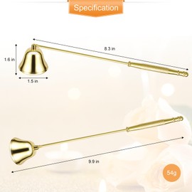 Navpeak Candle Extinguisher with Long Handle, Metal Wick Snuffer Candle Snuffer Accessory with Long Handle for Scented Candle, Aromatherapy Candles for Putting Out Candles Flame (Gold)