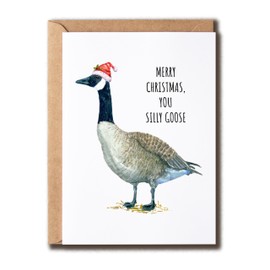 VKNDesigns You Silly Goose Card - Christmas Holiday Card - Silly Goose Greeting Card - Humorous Xmas Card - Goose Merry Christmas Card
