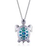 Sterling Silver and Blue Opal Sea Turtle Pendant