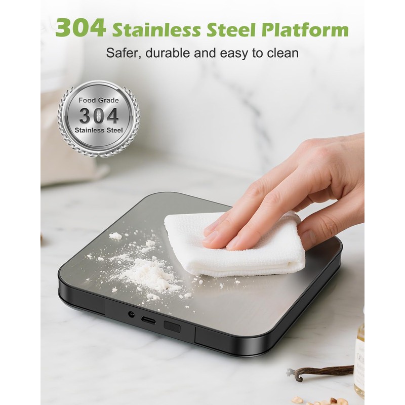 KeeKit Digital Kitchen Scale, 33lb Stainless Steel Food Scale with
