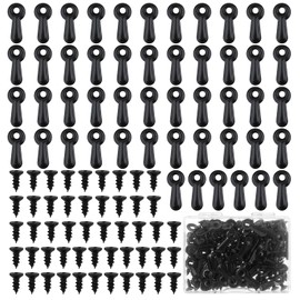 100Pcs Mental Picture Frame Turn Button Fasteners Set, Picture Frame Backing Clips with 100 Pieces Screws for Pictures Hanging, Artwork, Gift Box, Decoration Box (Black)
