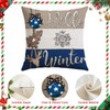 Christmas Throw Pillow Covers 16x16 Inch Set of 4, Merry