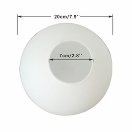 BOKT Frosted White Glass Globe Lamp Shade Replacement Milk Glass Ball Lampshade Cover Opal Sphere Shade for Pendant Light, 7.9” Diameter (White)