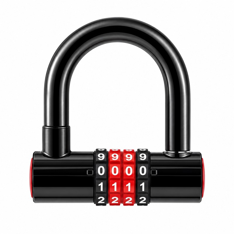 Combination U-Lock with Keyless Combination – Zinc Alloy Extended Shackle