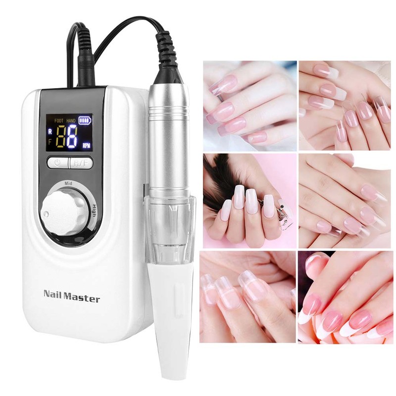 Portable Electric Nail Drill Machine 35000 RPM Rechargeable Manicure Pedicure