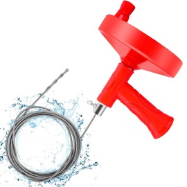 32 Ft Drain Snake Auger - Plumbing Snake with Flexible Claw Grabber, 1/4" Diameter Cable for Hair Clog Removal in Drains, Sinks, and Toilets - Ideal for Kitchen, Bathroom, and Shower Drain Cleaning