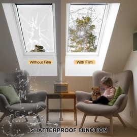 2 Rolls Window Security Film 17.3in X 9.84ft, Shackcom Tempered Glass Window Film Adhesive Anti-Shatter for Home, Office and Car (Clear)