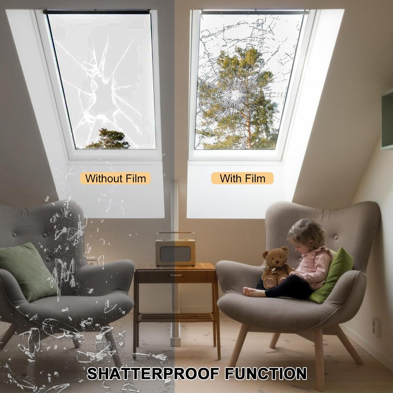 2 Rolls Window Security Film 17.3in X 9.84ft, Shackcom Tempered