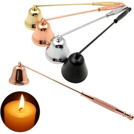 Gold Metal Candle Snuffer with Long Handle,Wick Extinguisher,Elegant Home Decor, Candle Accessories and Fireplace Tools (Antique Gold Finish)