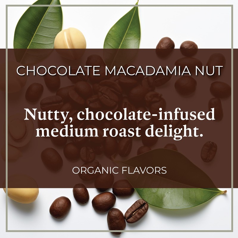 The Bean Organic Coffee Company Chocolate Macadamia Nut, Medium Roast,