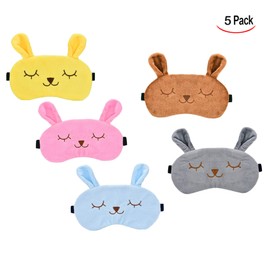 iwobi Pack of 5 Cute Rabbit Eye Mask Women's Sleep Eye Mask Rabbit Eye Mask