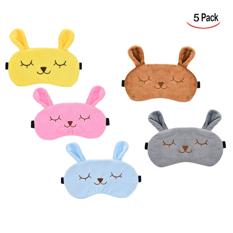 iwobi Pack of 5 Cute Rabbit Eye Mask Women's Sleep