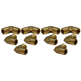 1/2" NPT, Industrial Solid Brass Threaded Forged 90 Degree Male NPT Elbow Pipe Thread Fitting (1/2" NPT, 10 Pack)