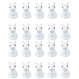 Zhiheng 20 Pack Rabbit Miniature Fairy Garden Accessories Bunny Resin Figurines for Easter Dollhouse Plant Pot Outdoor Home Decor