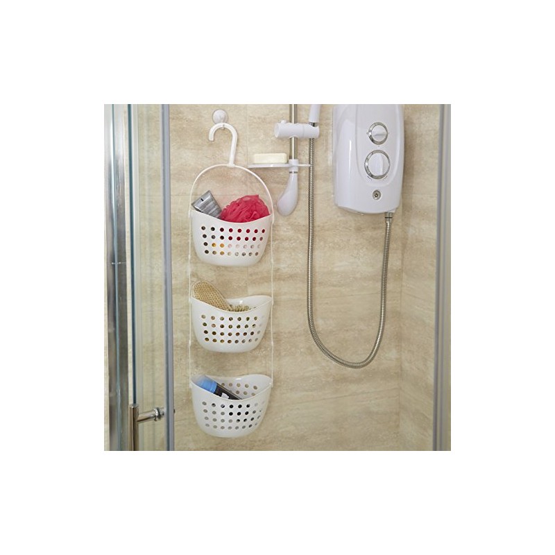 Premier Housewares 3-Tier Shower Caddy - White, W22 x D16