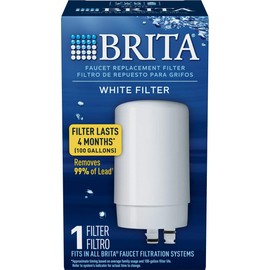 Brita On Tap Faucet Water Filter System Replacement Filters, White, 1 Count