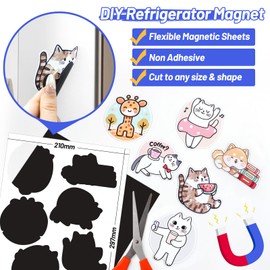 TECKWRAP Printable Magnetic Sheets for Inkjet Printer - 8.26" x 11.69" A4 Size 10 Sheets/Pack - Matte Printable Magnetic Paper for DIY Crafts, Easy to Cut, Non Adhesive for Photo Fridge Magnets