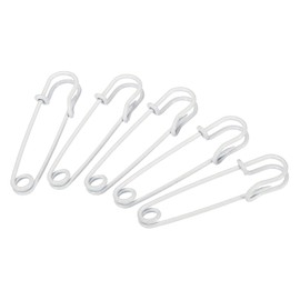 MECCANIXITY Safety Pins 2.48 Inch Large Metal Sewing Pins for Blankets Skirts Crafts Brooch Making White 20Pcs
