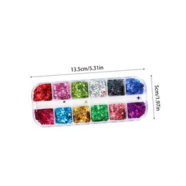 WOONEKY 2pcs Colorful Four-Pointed Sequins Glitter Nail Art Accessories for Beauty for Natural and False Easy to Apply and Remove Creative Makeup Supplies