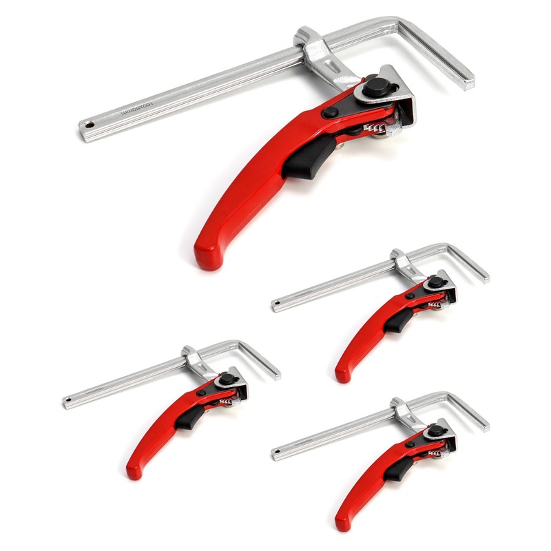 QWORK Ratcheting Table Clamp, 4 Pack Quick Release Bar Clamp