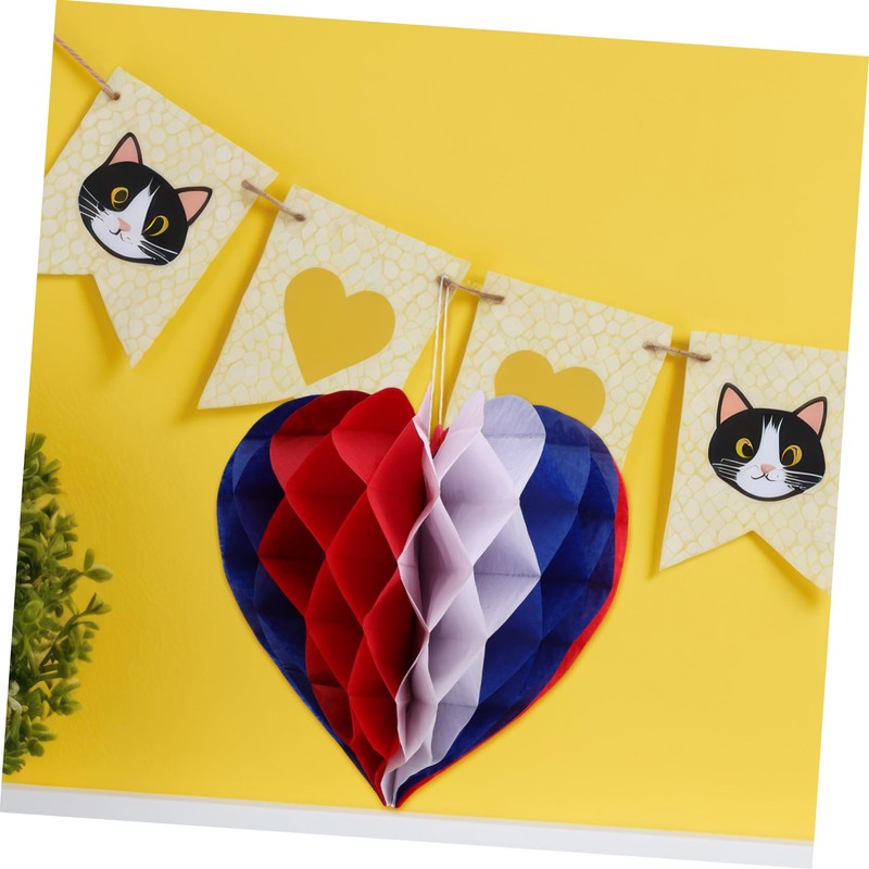 iplusmile 4pcs Independence Day Honeycomb Ornaments Patriotic Decorations for July