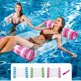 3 Pack Water Floats for Adults, 4-in-1 Multi-Purpose Pool floatie, Floating Pool Chairs for Adults, Hammock Pool Float, Beach Floats Saddle, Pool Floaty Drifter