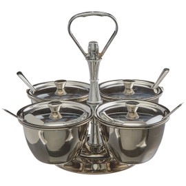 Winco 4-Unit Stainless Steel Relish Server