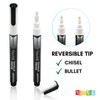NIMNIK White Chalk Markers - 6 x 3mm Reversible Bullet