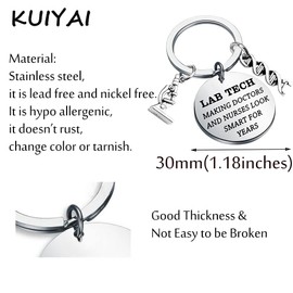 KUIYAI Laboratory Technician Gift Lab Tech Doctor Nurse Gift Medical Scientist Gift Health Care Worker Gift Microscope Charm Keychain Medical Student Gift (CA-LAB TECH K)