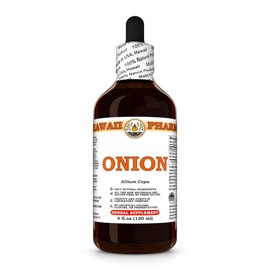 Onion (Allium Cepa) Dry Bulb Tincture, Made in Hawaii, Organic Raw Materials, All Natural, Vegan, Pure Liquid Extract - 4 fl.oz