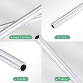 M METERXITY 1-Pack 300mm 6063 Aluminum Round Tube, 4mm ID 6mm OD Seamless Aluminum Tubing for Construction/Machining/DIY Crafting, Metal Straight Pipe [0.16"x0.24"x12"]