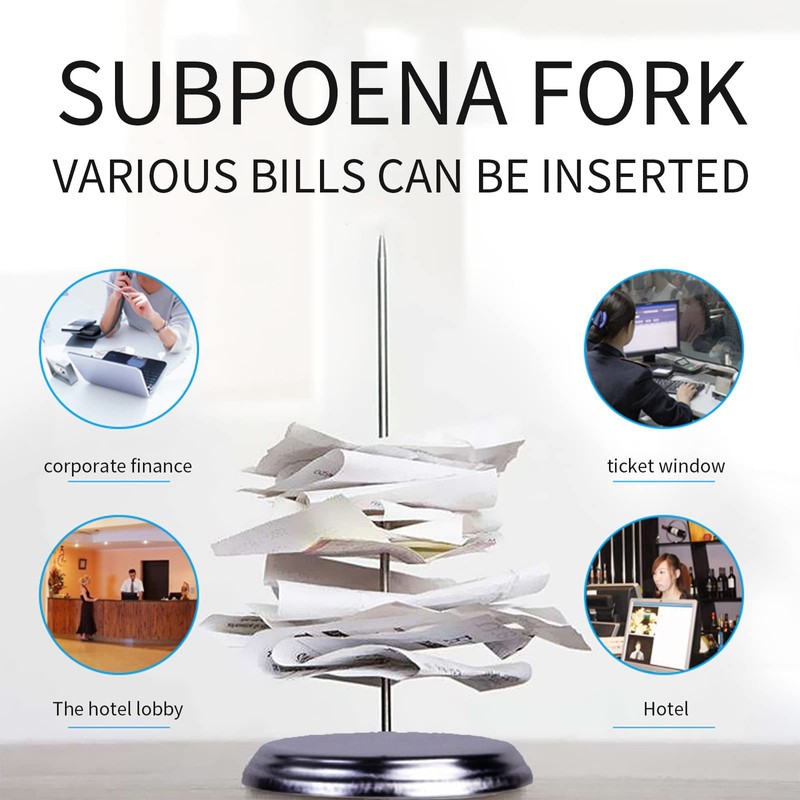 Receipt Holder Ticket Spike Silver Metal Pole Receipt Fork Bill