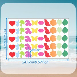 Tinoaly 750 Stk Bräunungsaufkleber, Selbstklebende Niedliche Bräunungsaufkleber für den Körper 10 Designs Sonnenbad Aufkleber Herz Blume Schmetterling Lippen Blatt Aufkleber für Sonnenbaden