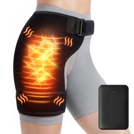 Masaje térmico inalámbrico para alivio del dolor de cadera/ciática con banco de energía de 5000 mAh, almohadilla de calefacción de cadera, apoyo con terapia física caliente, espalda baja