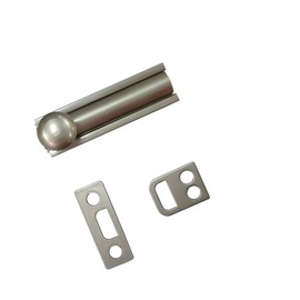 QCAA QCAA Solid Brass Surface Bolt, 2", Satin Nickel, 2 Pack, Made in Taiwan