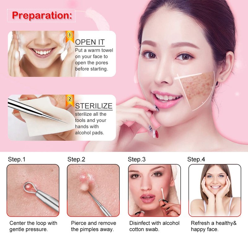 Antonki Antonki 6 Pack Blackhead Remover Tools, Blackhead Extractor, Pimple