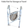 Carex 3-in-1 Folding Bedside Commode and Raised Toilet Seat, Portable