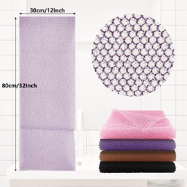 2 Pack African Net Sponge, 12 * 32 Inches Bath Sponge, African Exfoliating Net Long, Wash Cloths, Body Scrubber Net for Skin Smoother (Coffee)