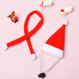 HIXNUG 2Pcs Reptile Lizard Christmas Outfit Santa Hat with Scarf Red Cute Xmas Outfit Christmas Pet Clothing for Xmas Outfit Accessories