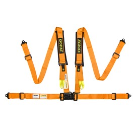 4 Point Harness Seat Belt with 2 Inch Padding Comfortable Shoulder Pad Seat Belt for Go Kart UTV & ATV (Orange-1)