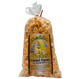 Gold Dust Kettle Corn | Cheddar Cheese | Gourmet Popped Popcorn Snack Bag | Non-GMO | Made with Corn Oil | Light and Fluffy | Flavorful Pre Popped Popcorn | Made in Nebraska | 2 oz Bag