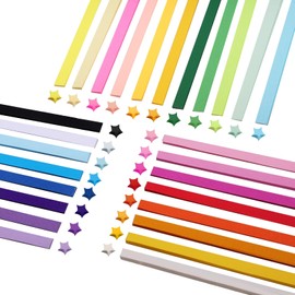 Shuqio 2160 Origami Paper Strips Double-Sided Lucky Stars Paper Strips Craft Stars Made of Paper for Crafts Decoration Cards Gifts 27 Colours 21 x 1 cm