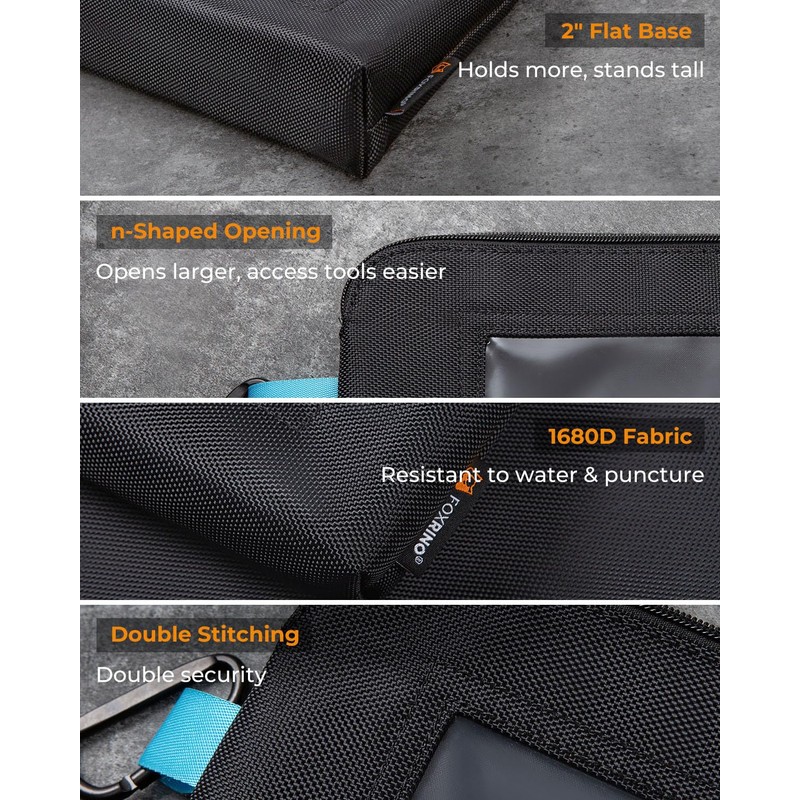 Foxrino 3 Pack Tool Pouch Zipper Bag, Heavy Duty Small