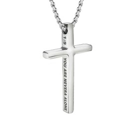 ZAULER Cross Necklace for Men Stainless Steel Inspirational Bible Verse Pendant Cross Chain