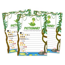 Inkdotpot Pack of 50, Girl Boy Baby Shower Party Collection, Pictionary Baby Shower Party Games, Activities, Decorations, Jungle Theme Party Supplies