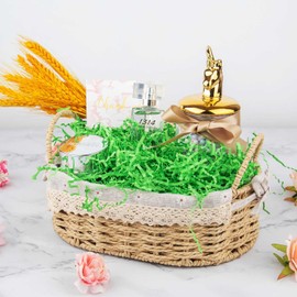 Caleihd Crinkle Cut Paper Shred Filler 1LB Shredded Paper for Gift Box Baskets Wrapping and Filling (Green)