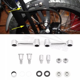 21ST Chrome Front Fender Softail Springer Bracket Mounts for 93-06 Harley FXSTS FLSTS