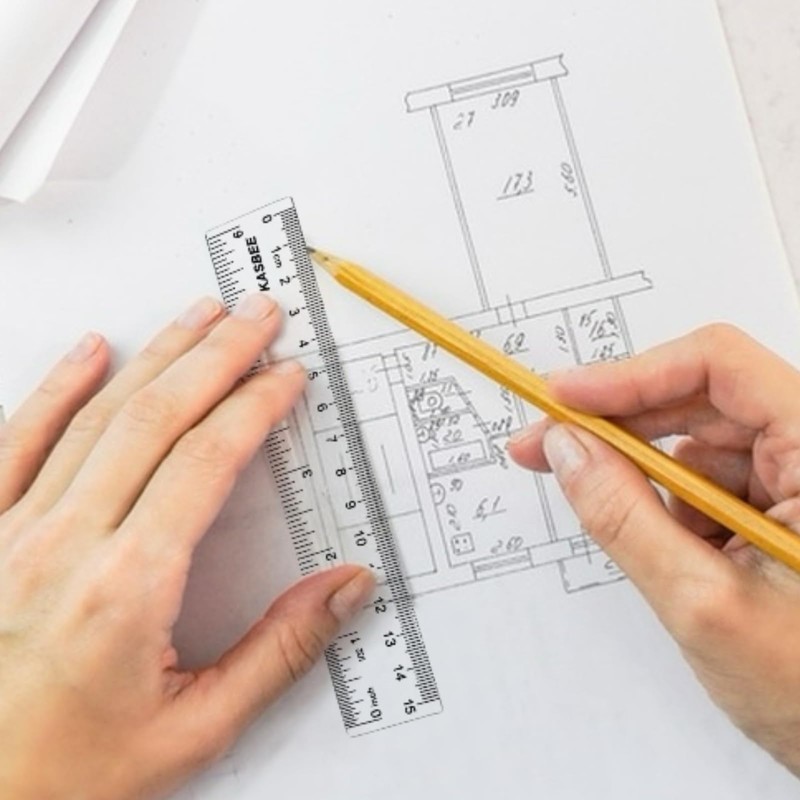 Plastic Rulers, 6 Inch Ruler, Clear Measuring Tool for Student