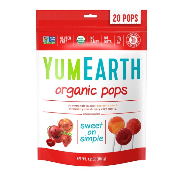 YumEarth Organic Lollipops, Assorted Flavors, 4.2 Ounce (Pack of 6)