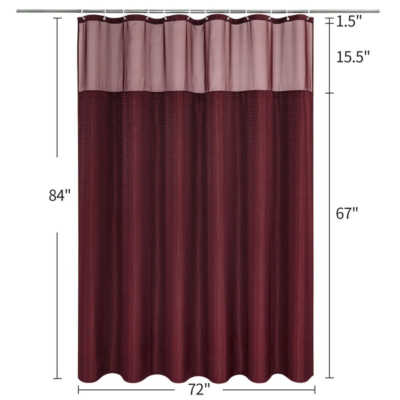 MitoVilla Extra Long 72 x 84 Shower Curtain Set with